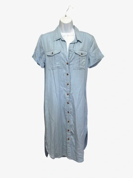 Mexx Light Wash Lyocell Denim Shirt Dress Full Button Front Size S - Picture 2 of 7